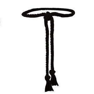 Simple Natural Black Cotton Long Waist Rope Belt Medieval Plus Size For 1982